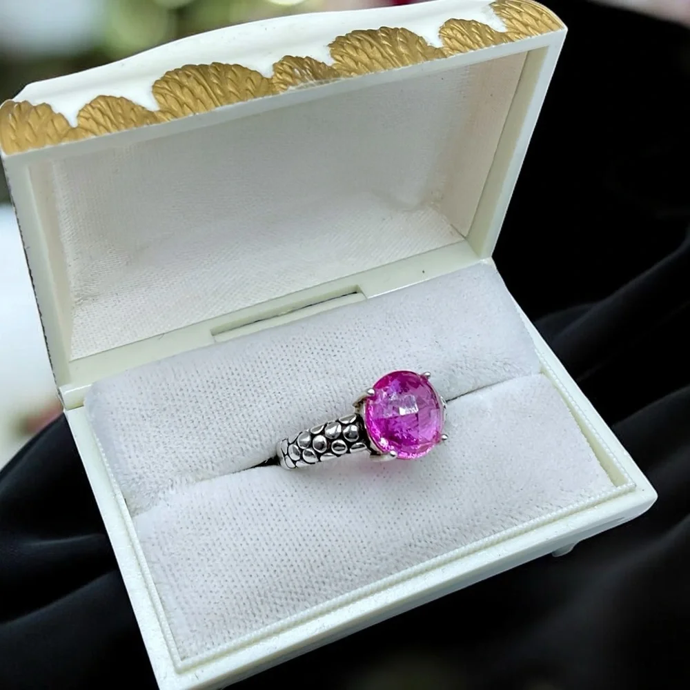 🌺Michael Dawkins Sterling & Pink Sapphire Ring - Picture 7 of 11